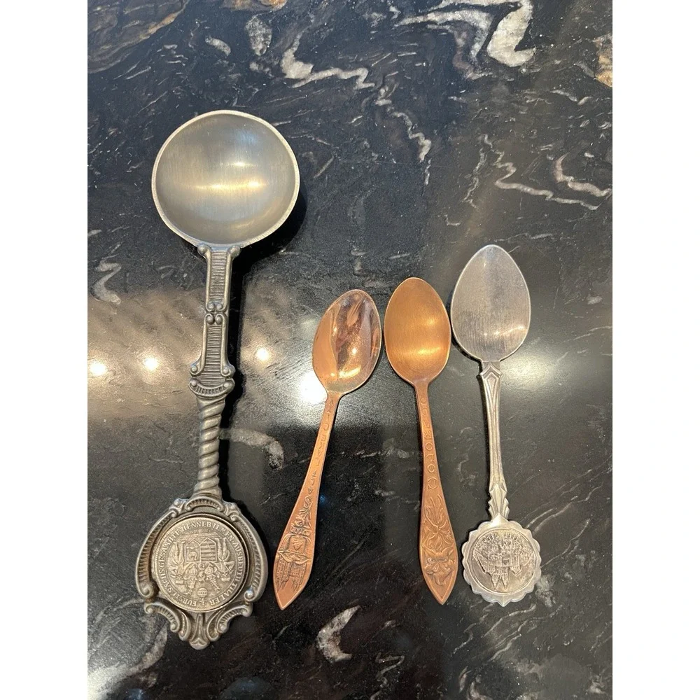 Lot of 22 Souvenir Mini Spoons US States, Europe, Japan, New Zealand